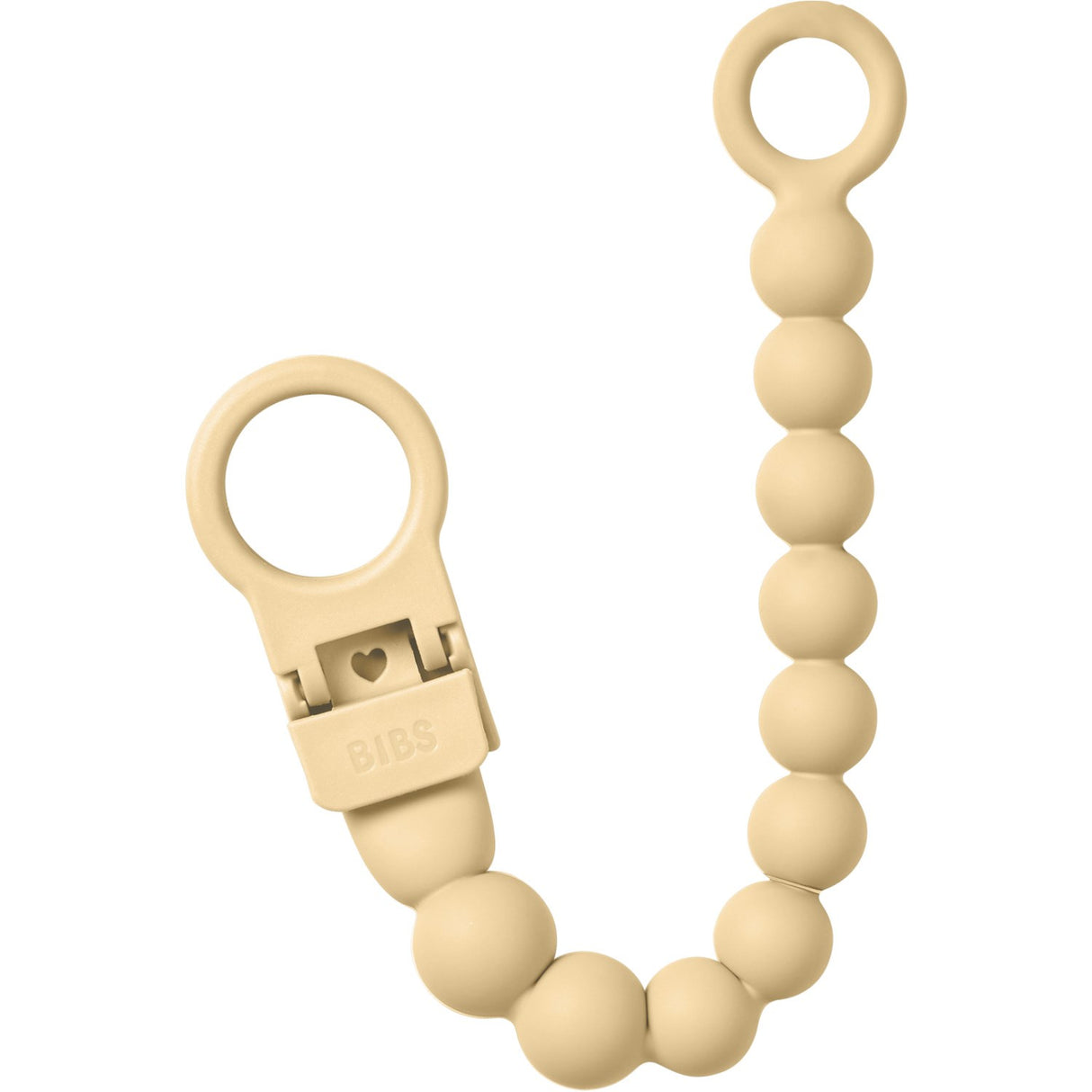 Bibs Pale Butter Napp Clip Beaded