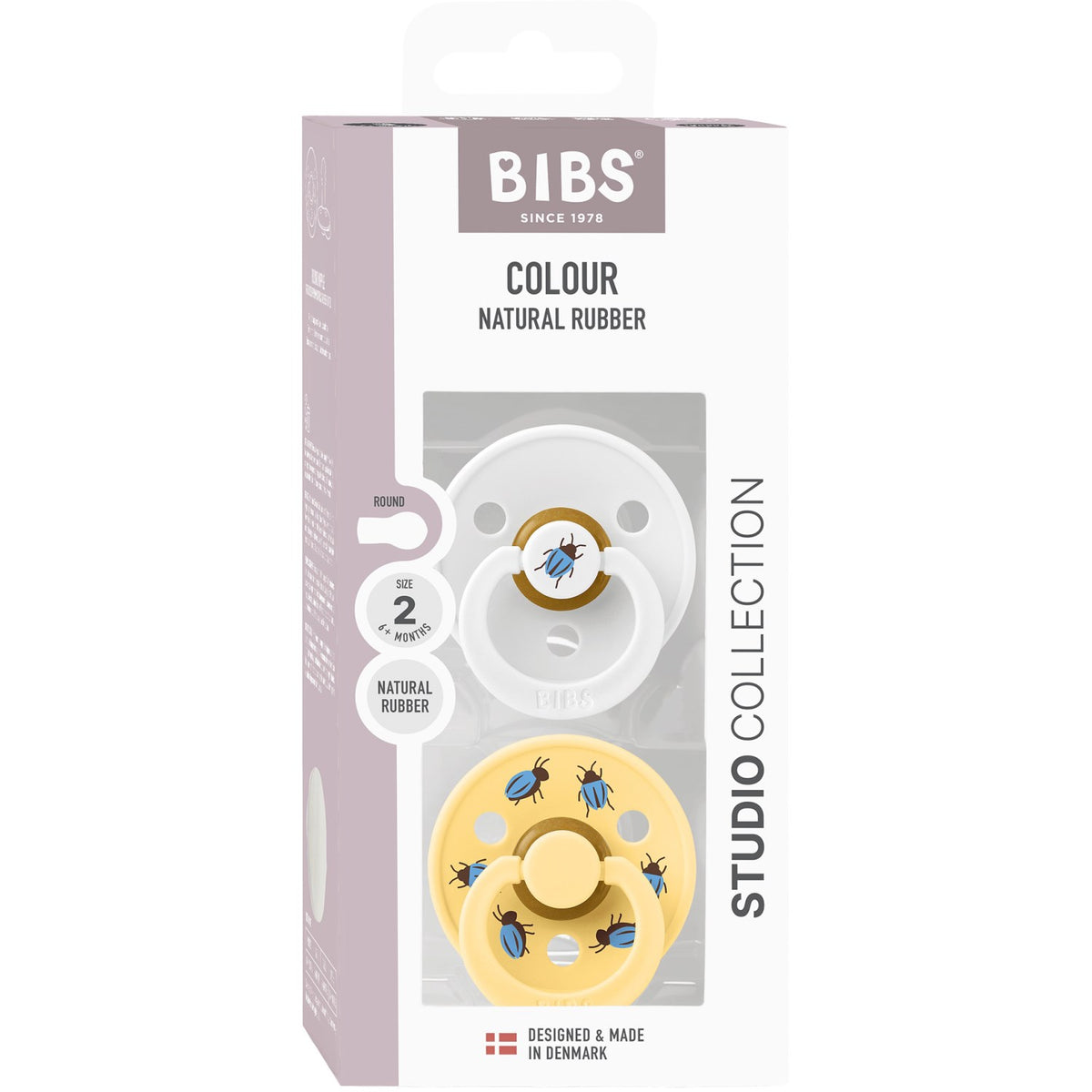 Bibs White / Pale Butter Studio Colour Napp Beetle Mix 2 Pack Latex Round
