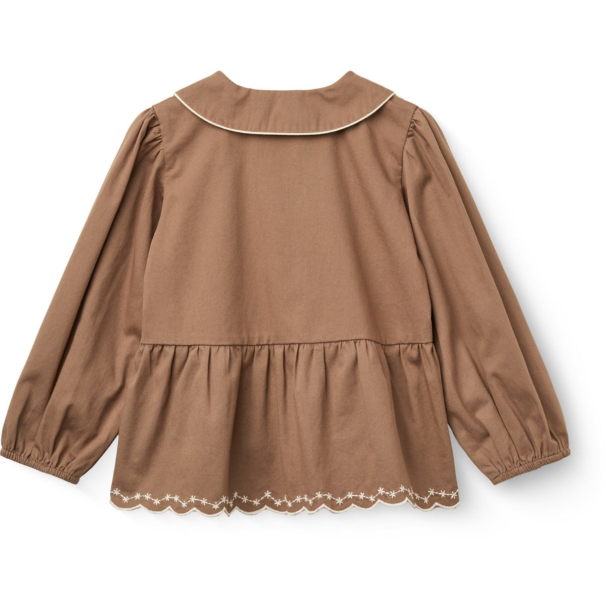 COPENHAGEN COLORS Walnut Twill Blus M/ Embroidery