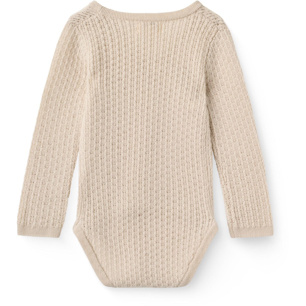 COPENHAGEN COLORS Pale Cream Melange Stickad Pointelle Baby Cross-Over