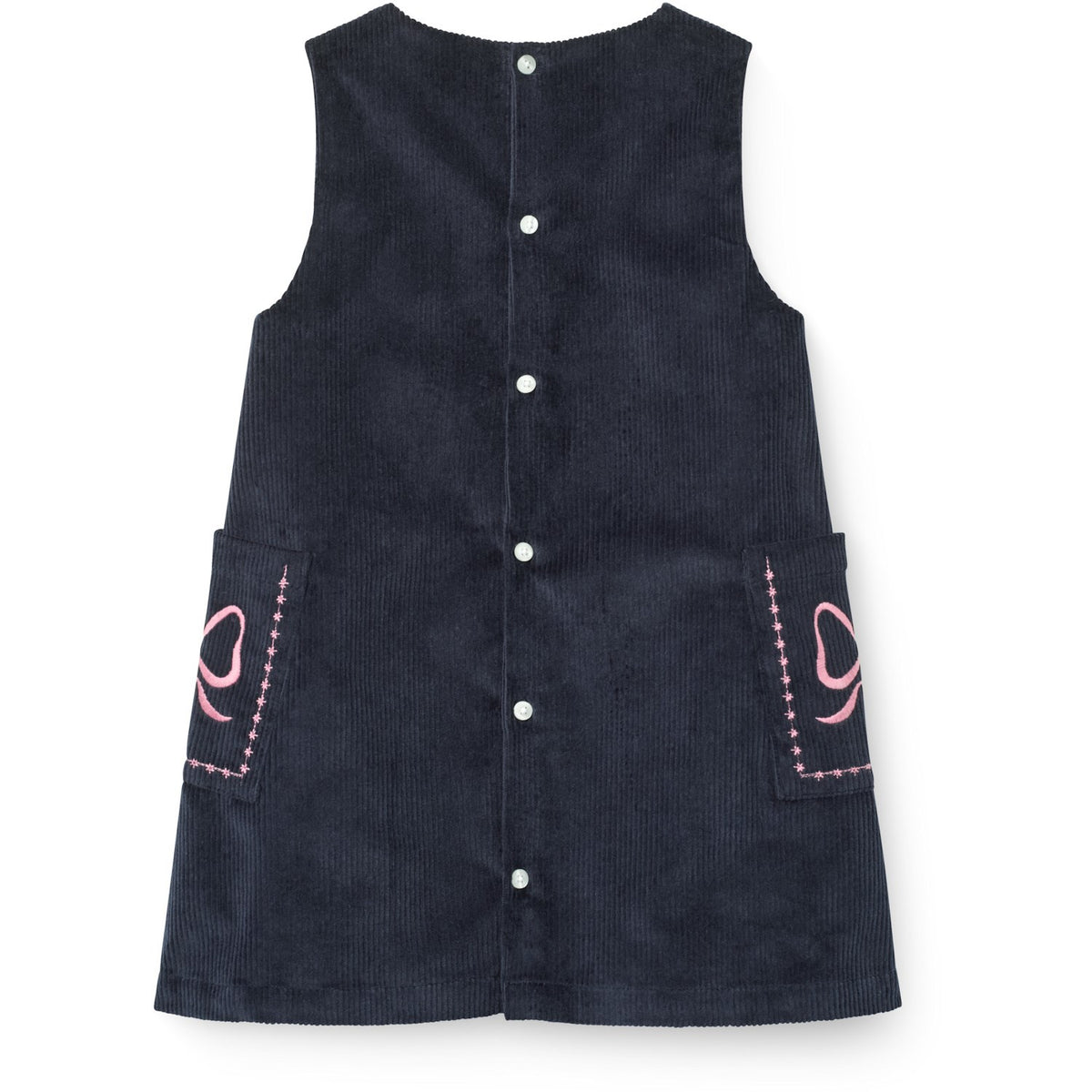 COPENHAGEN COLORS Navy Corduroy Klänning M/ Embroidery