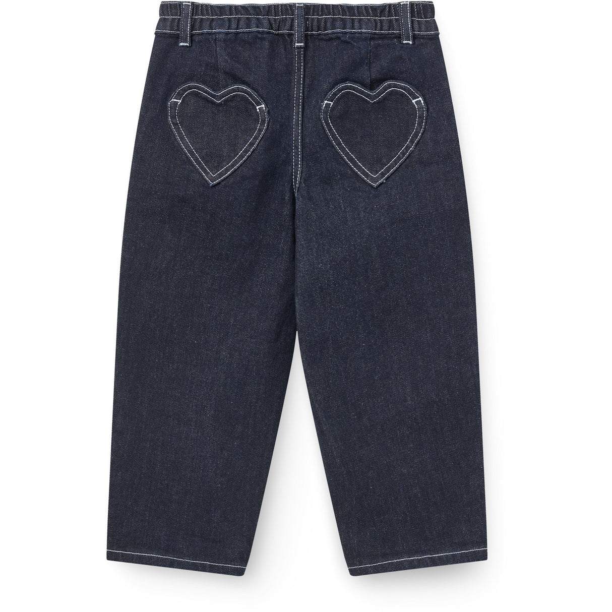 COPENHAGEN COLORS Raw Denim Organic Balloon Denim Byxor M/ Hearts Back Pockets