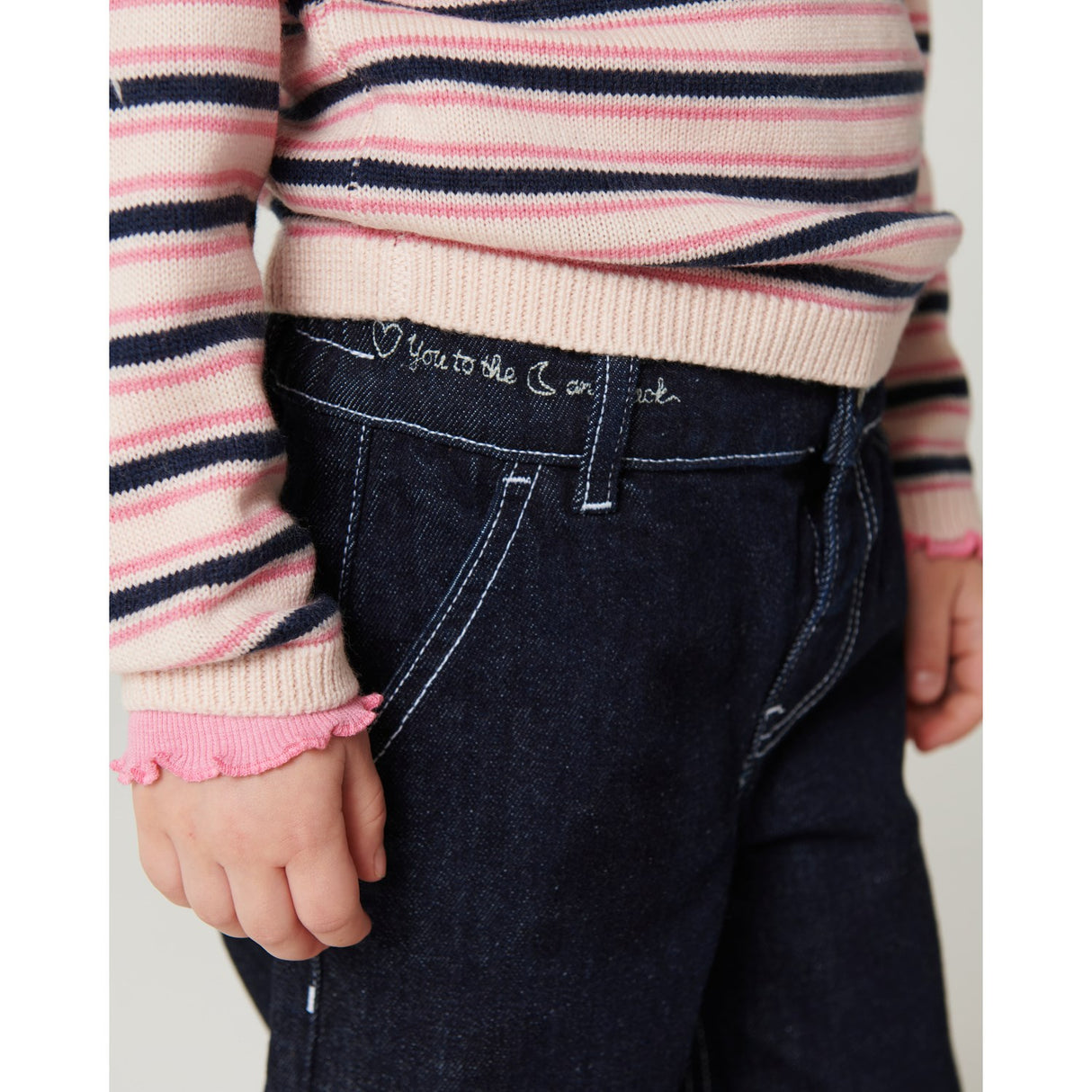COPENHAGEN COLORS Raw Denim Organic Balloon Denim Byxor M/ Hearts Back Pockets