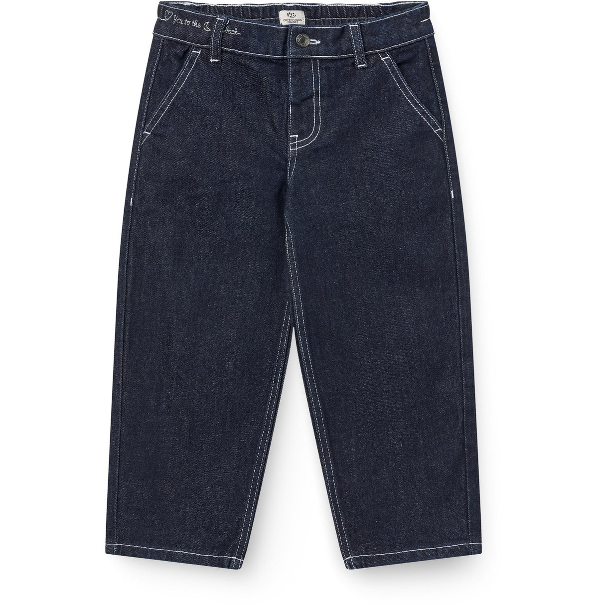 COPENHAGEN COLORS Raw Denim Organic Balloon Denim Byxor M/ Hearts Back Pockets