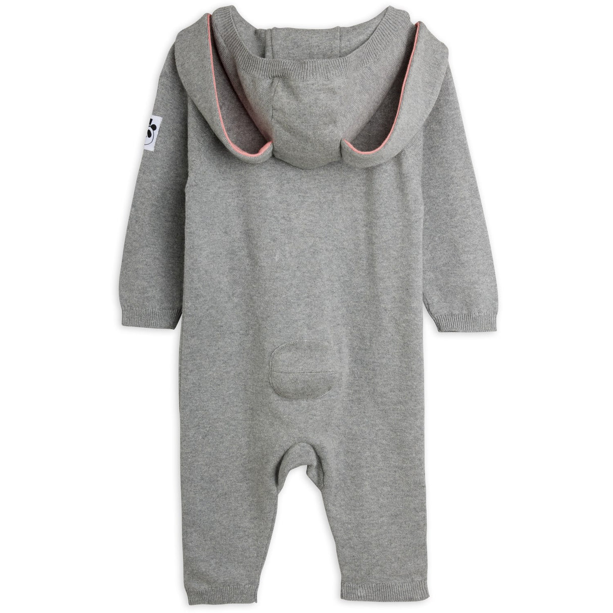 Mini Rodini Grey Melange Rabbit Ear Fine Stickad Baby Byxdress