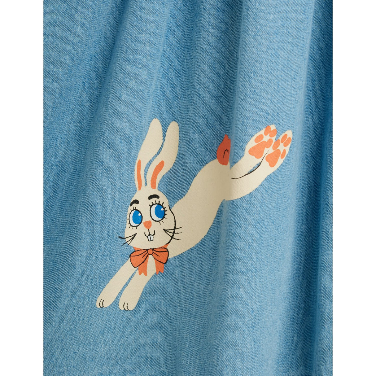 Mini Rodini Blue Lw Denim Rabbit Sp Woven Klänning