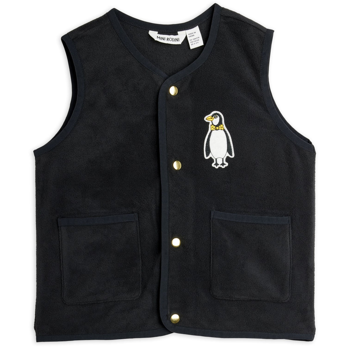 Mini Rodini Black Penguin Patch Microfleece Väst