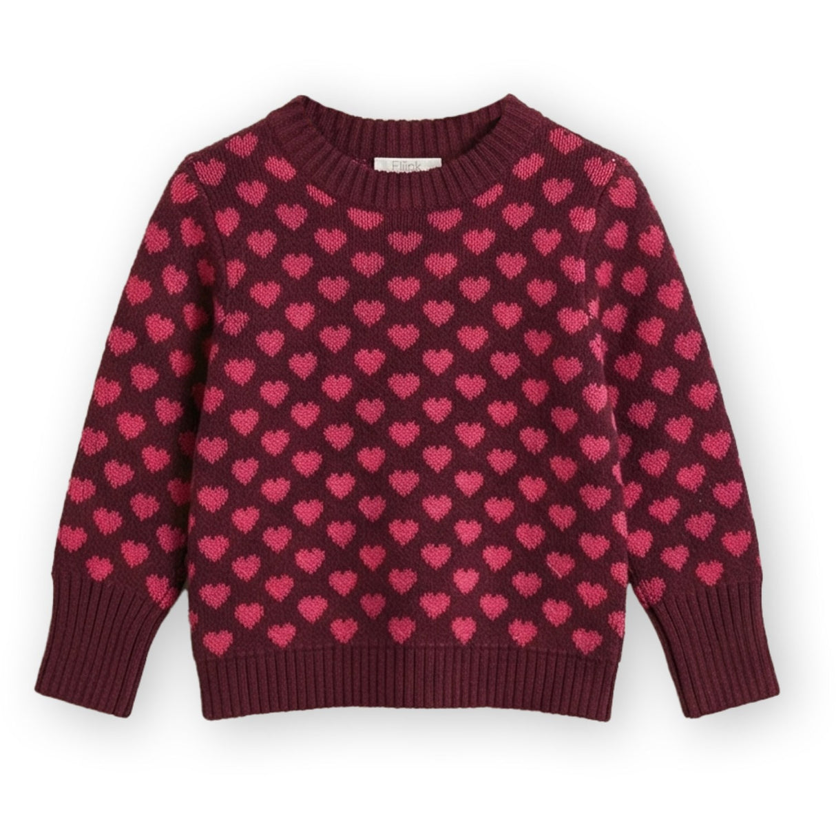 Fliink Burgundy / Red Bud Janie Cashmere Heart Pullover