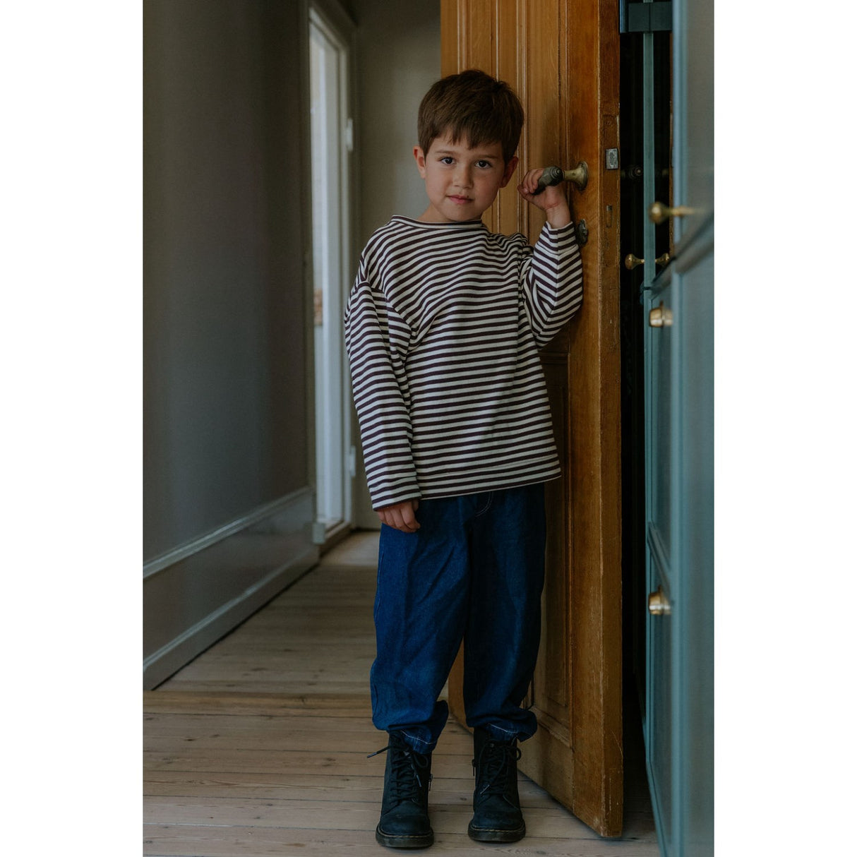 Fliink Coffee Bean / Sandshell Alvin Ls Stripe Sweatshirt