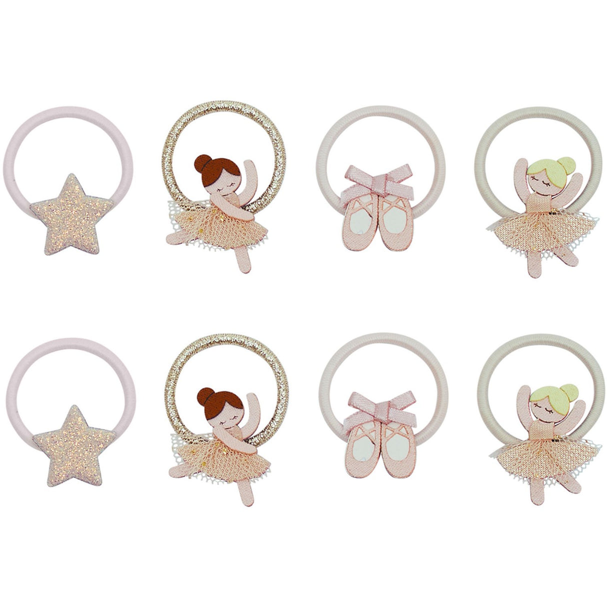Mimi & Lula 8 Hårelastikker - Mini Ballerinaskor