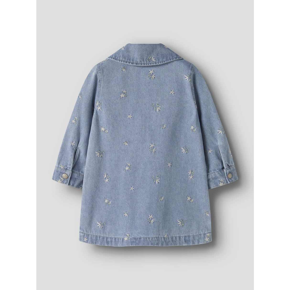 Name It Light Blue Denim Flower Emb Nmfpiper Ls Dnm Klänning 3614-Za