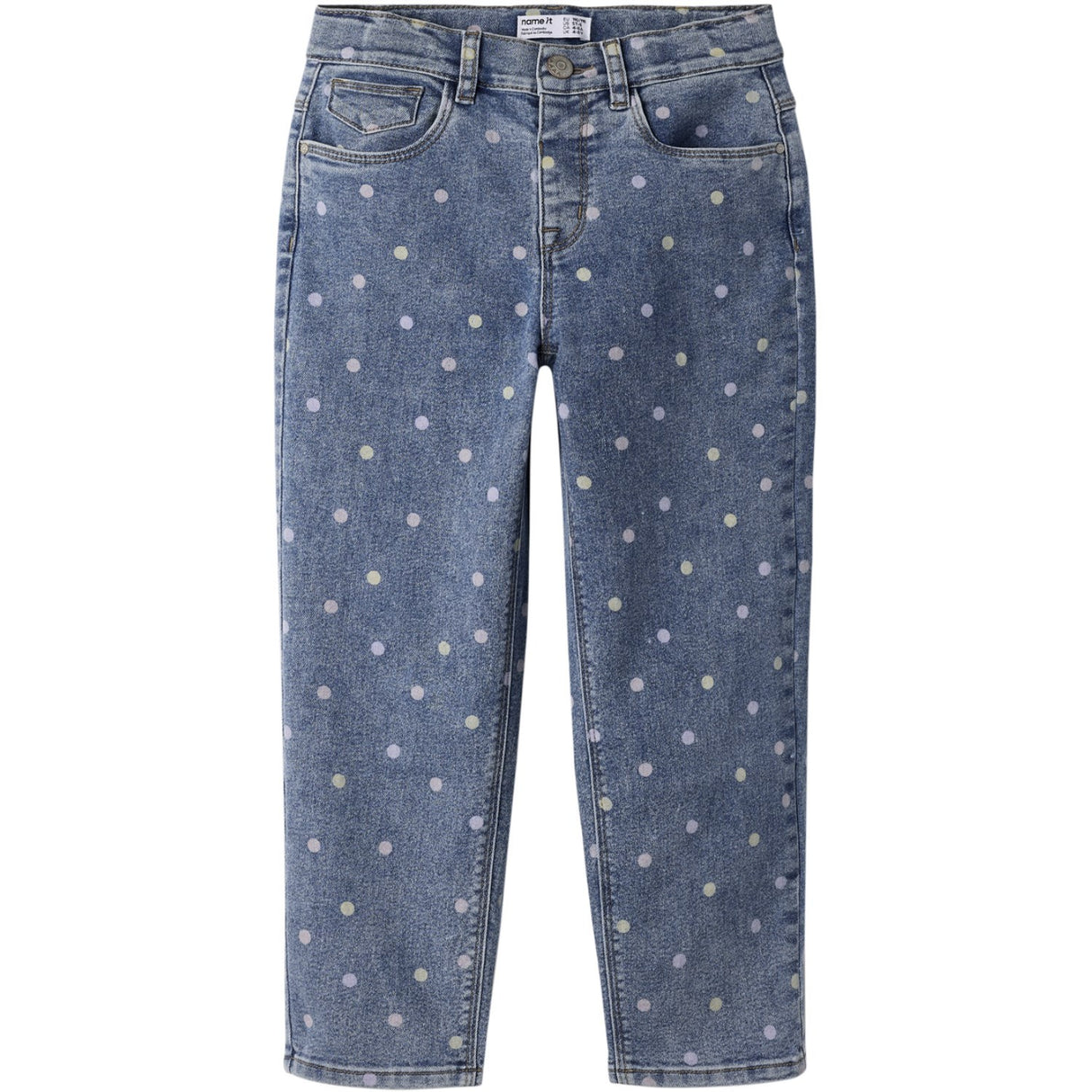 Name It Medium Blue Denim Dots Nmfpbella Mamma Shaped Jeans 3555-Sz