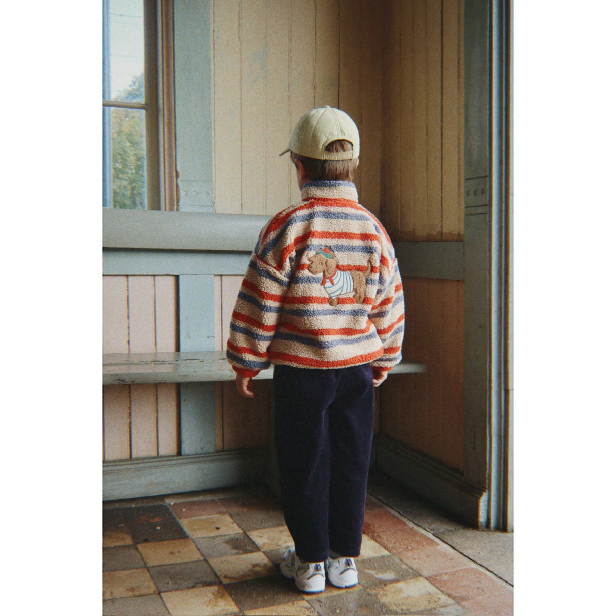 Konges Sløjd Tangerine Stripe Jody Embroidery Nallebjörn Jacka Grs