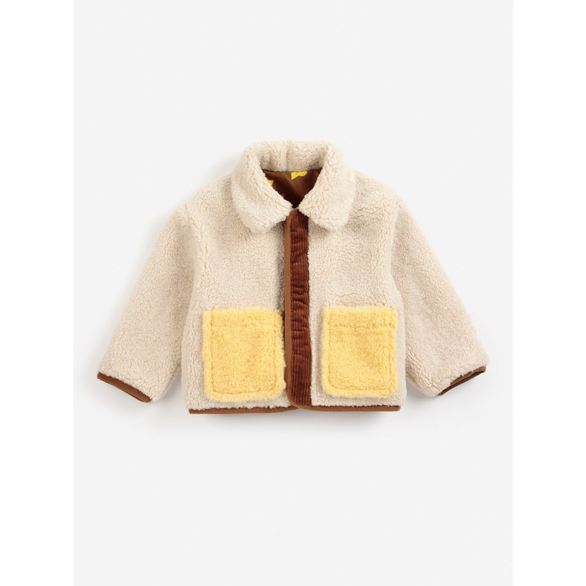 Bobo Choses Brown Pixel Abduction Sheepskin Vändbar Jacka
