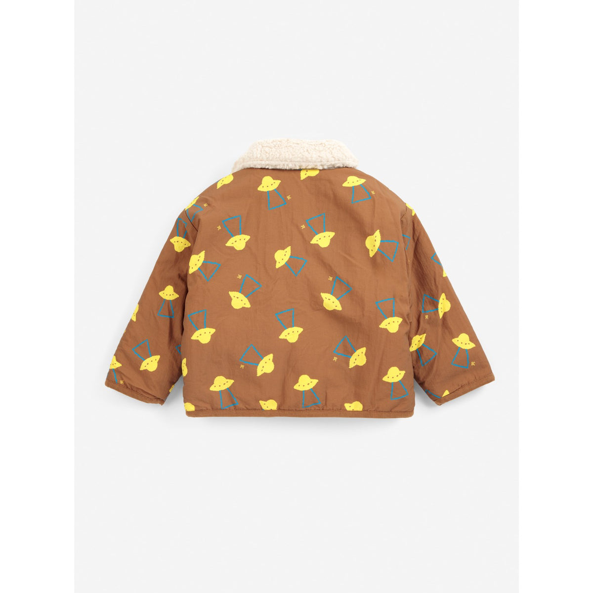 Bobo Choses Brown Pixel Abduction Sheepskin Vändbar Jacka