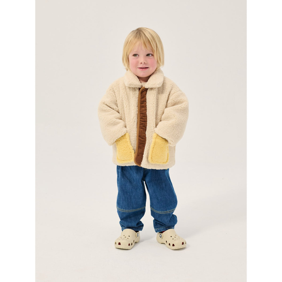 Bobo Choses Brown Pixel Abduction Sheepskin Vändbar Jacka