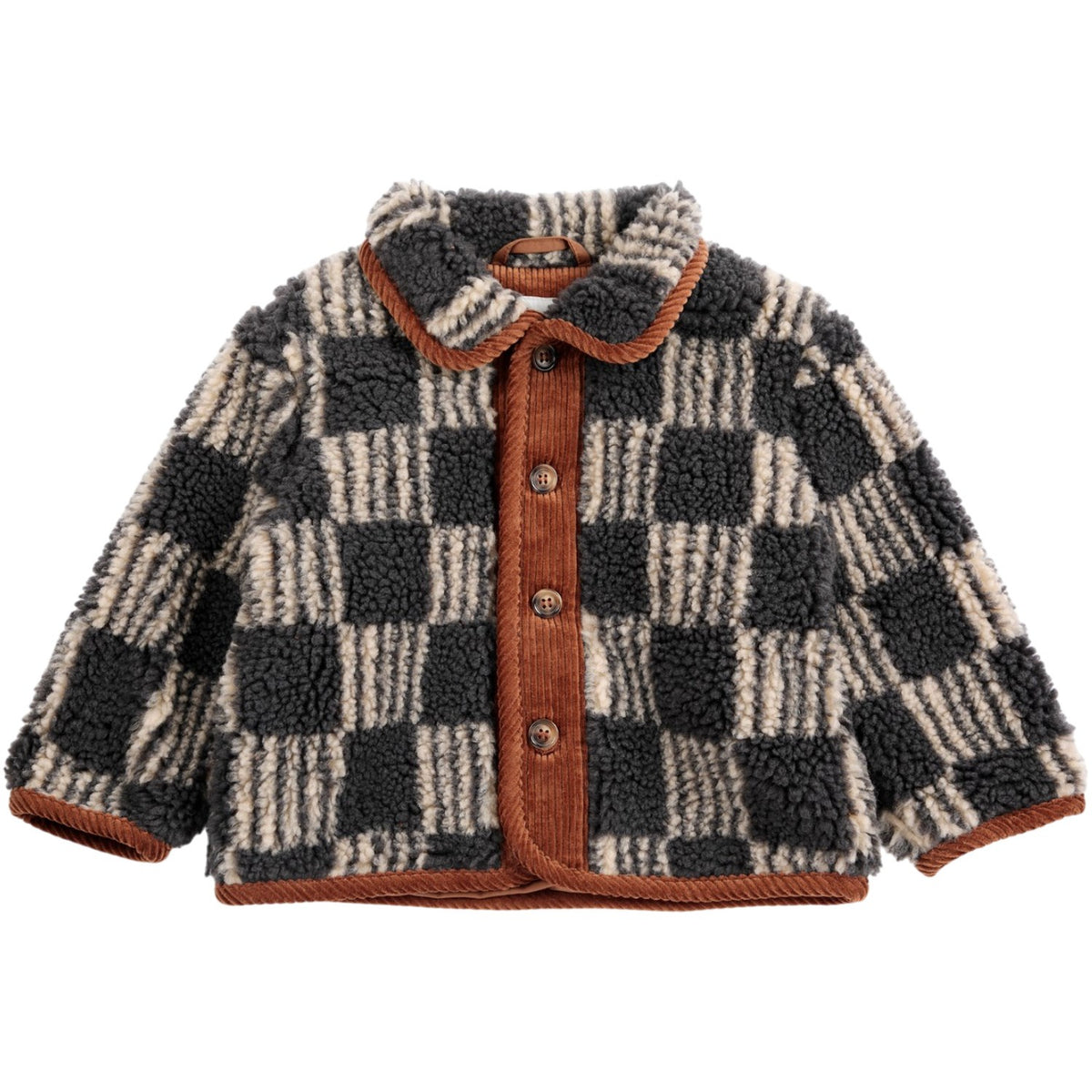 Bobo Choses Dark Grey Almost Moiré All Över Sheepskin Jacka