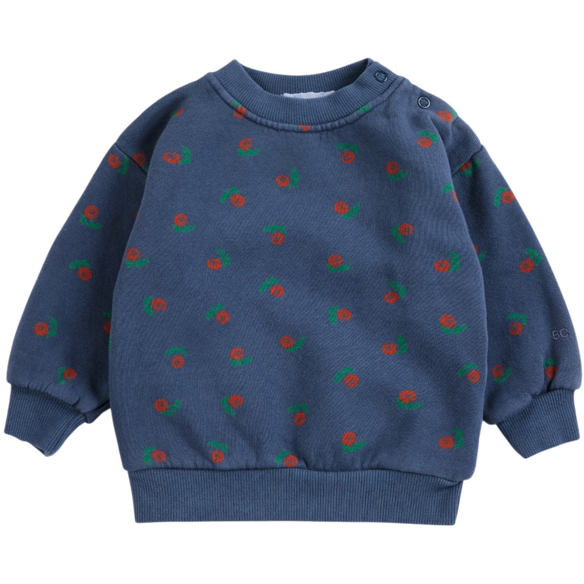 Bobo Choses Navy Blue Stamp Bloom All Över Sweatshirt