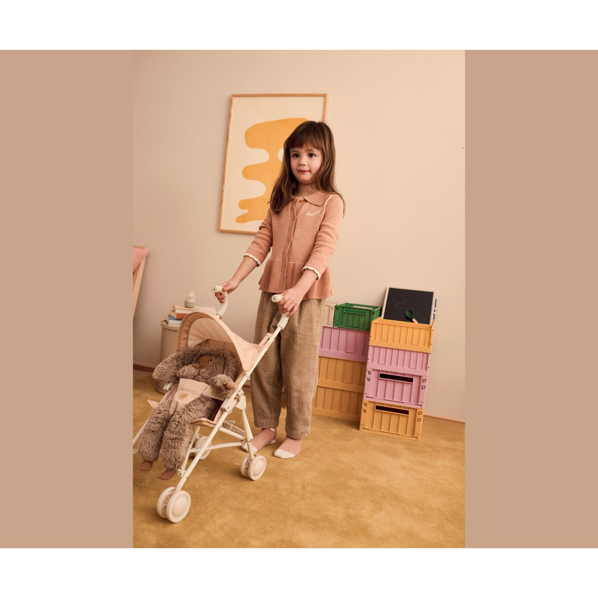 LIEWOOD Y/D Stripe Pale Tuscany / Creme De La Creme Elsie Docka Stroller