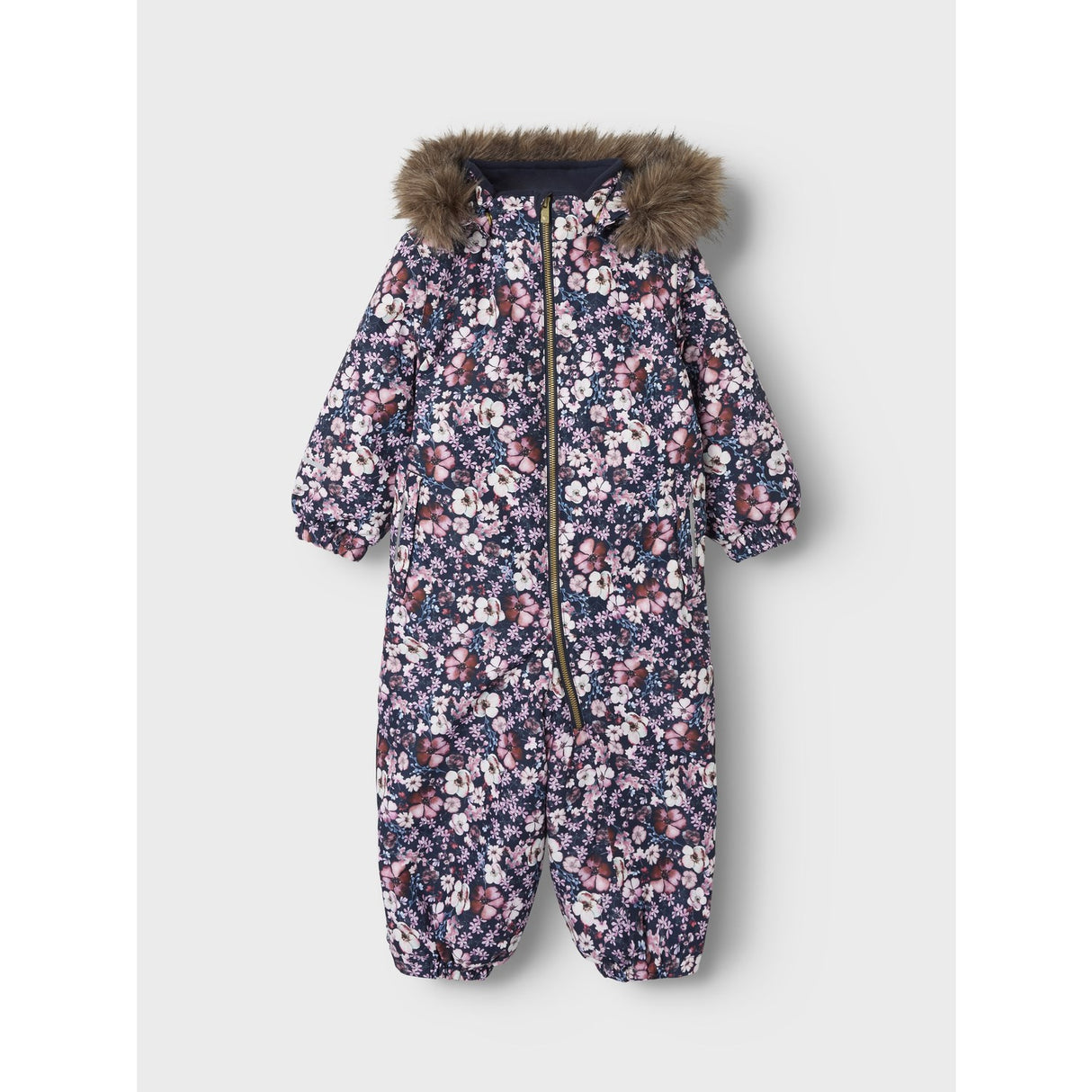 Name It Dark Sapphire Flower Snow10 Vinterdräkt AOP Fo Noos