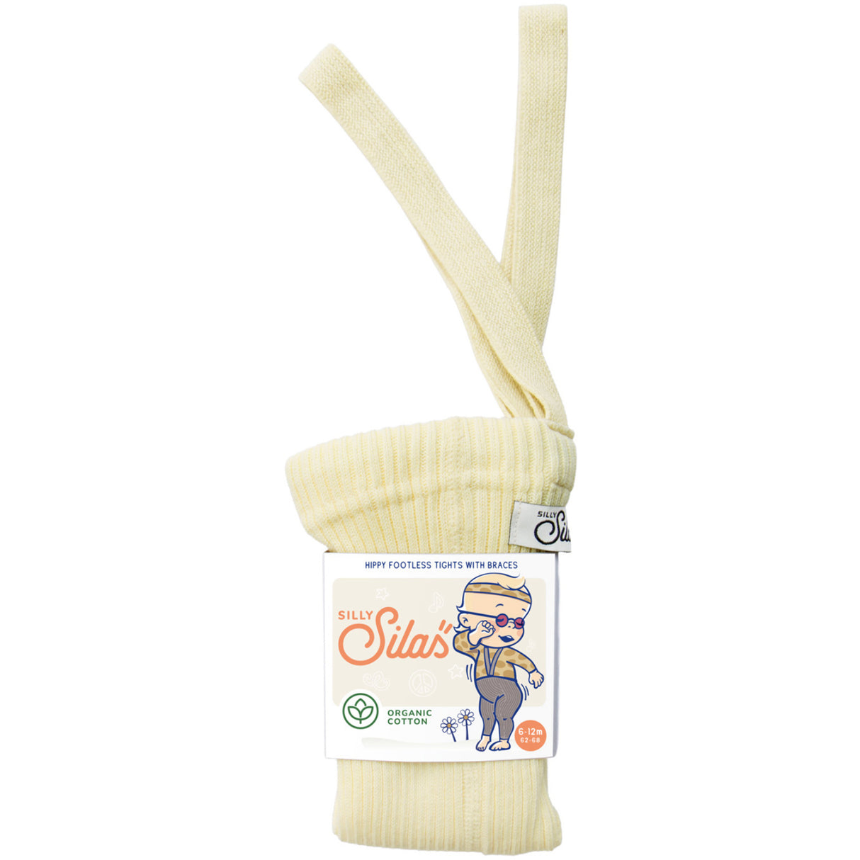 Silly Silas Hippy Footless Strumpbyxar Med Braces Lemon Icing
