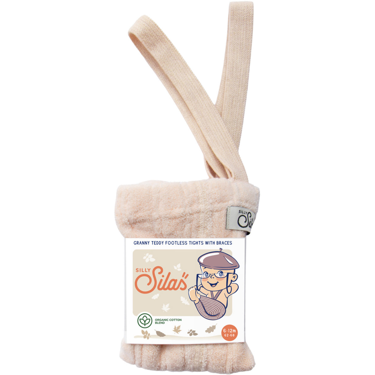 Silly Silas Granny Nallebjörn Footless Strumpbyxar Med Braces Silky Peach
