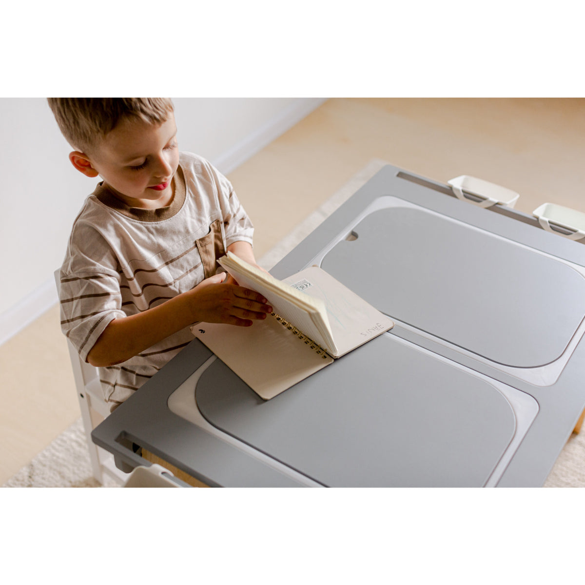 Duck Woodworks Grey Sensory Table Med 2 Boxes Included