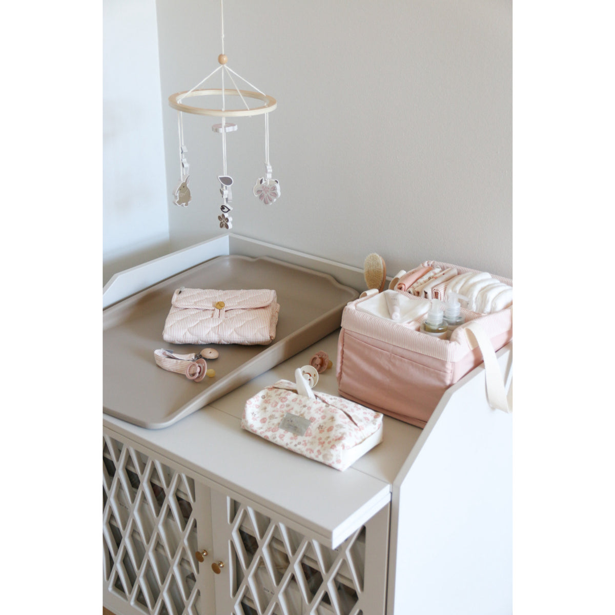 Cam Cam Copenhagen Classic Stripes Rose Quiltad Changing Mat