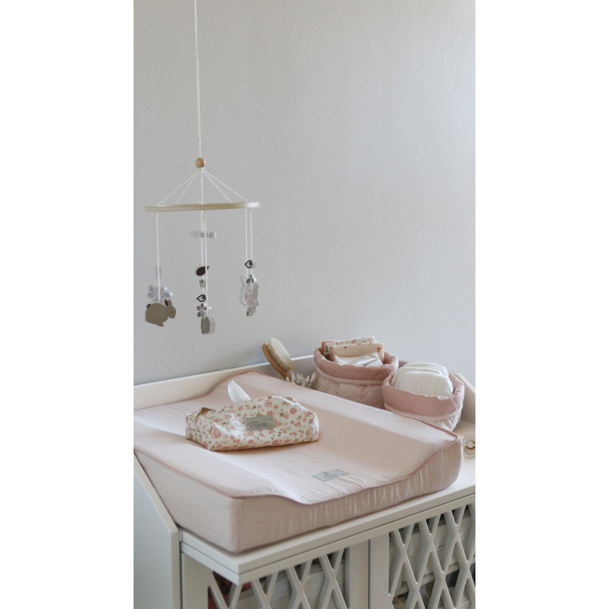Cam Cam Copenhagen Classic Stripes Rose Quiltad Förvaring Korg 2-Pack
