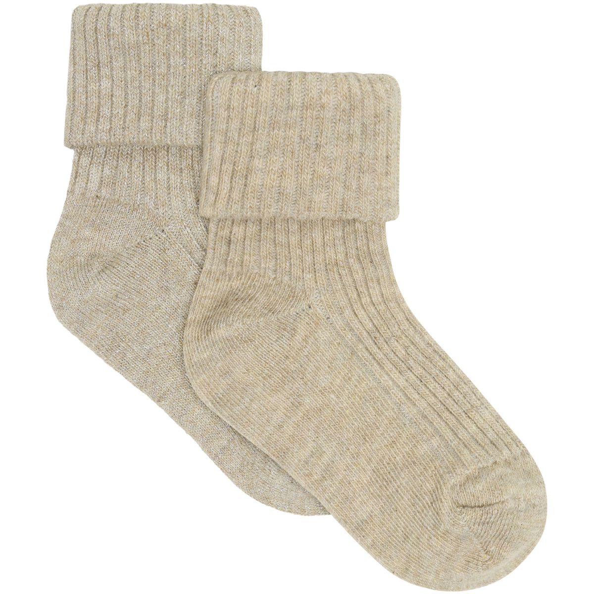 Minymo Silver Mink Baby Rib Strumpor W.Glit (2-Pack)