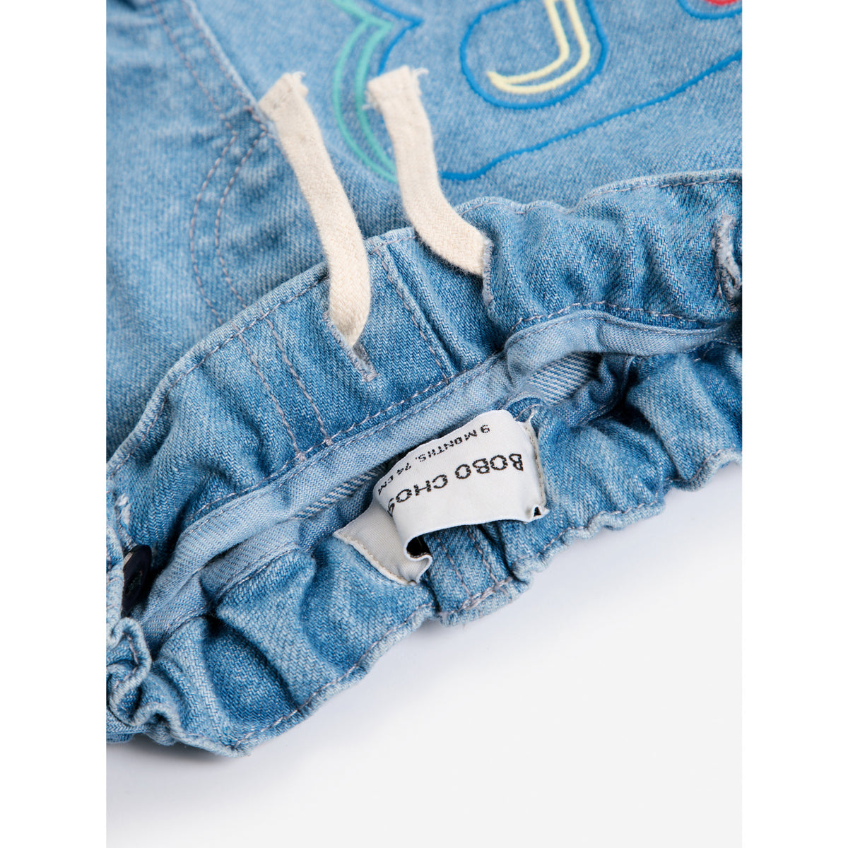 Bobo Choses Blue B.C. Embossed Denim Byxor
