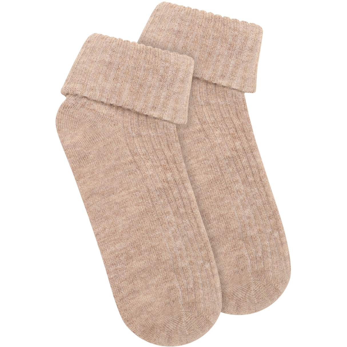 Minymo Silver Mink Melange Baby 2X2 Rib Ull Strumpor 2-Pack