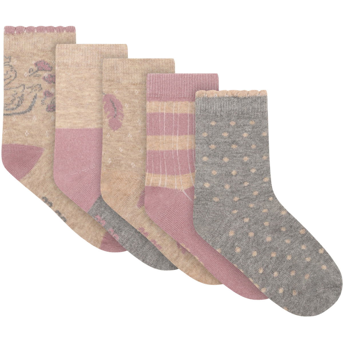 Minymo Elderberry Strumpor M/ Pattern (5-Pack)