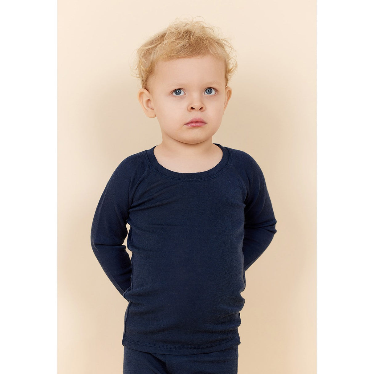 COPENHAGEN COLORS Marinblå Merino Ljus Stickad Blus