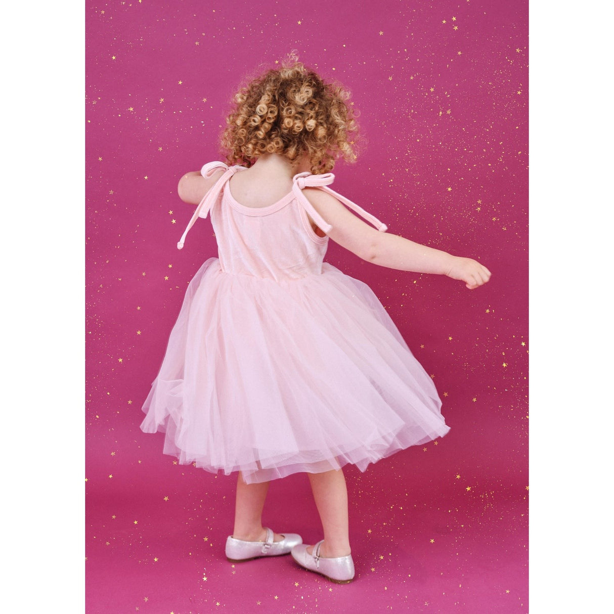 Dolly by Le Petit Tom Pink Dolly Universe Velvet Cosmic Strings Tutu Klänning
