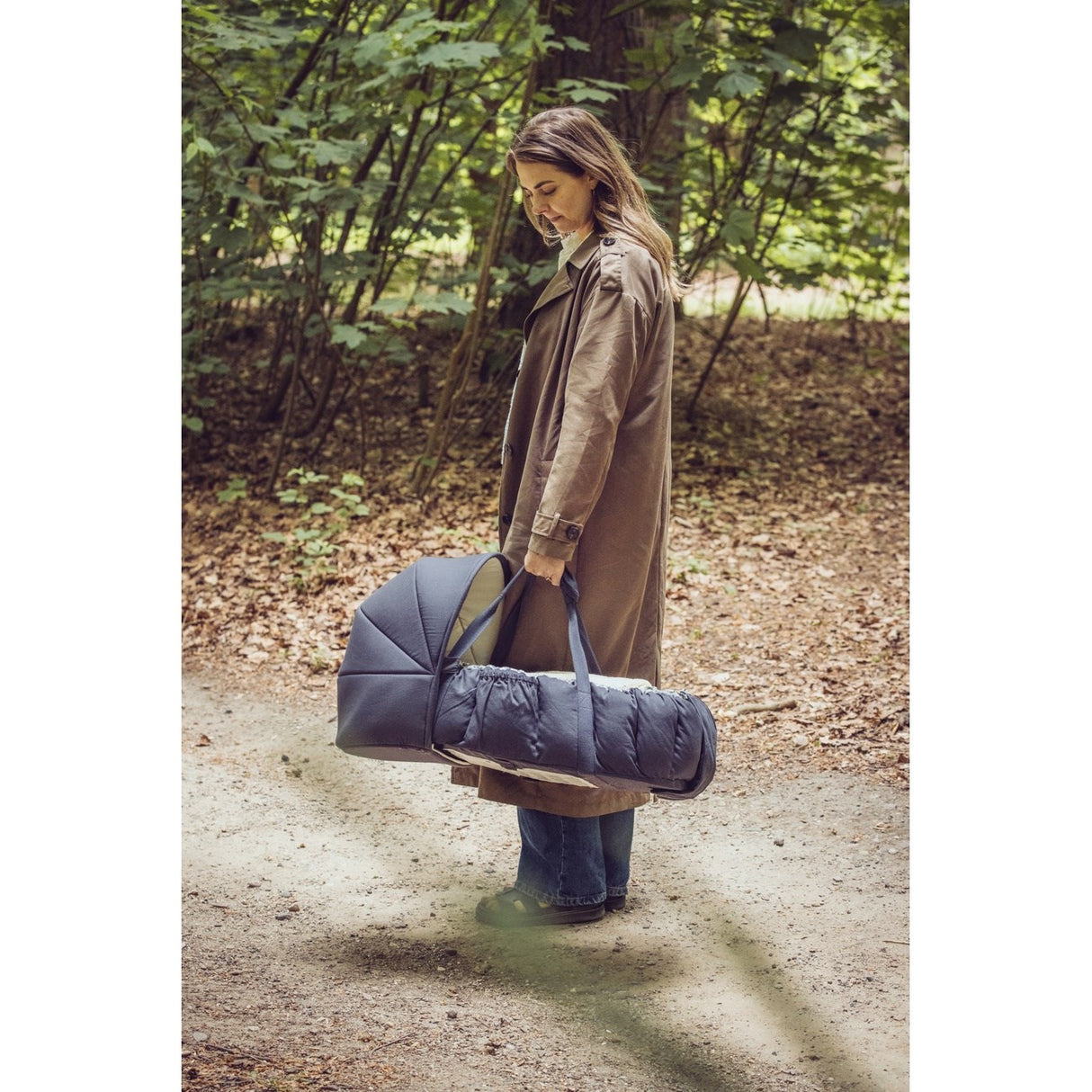 Sebra Blue Olive Huva For 3-In-1 Baby Nest