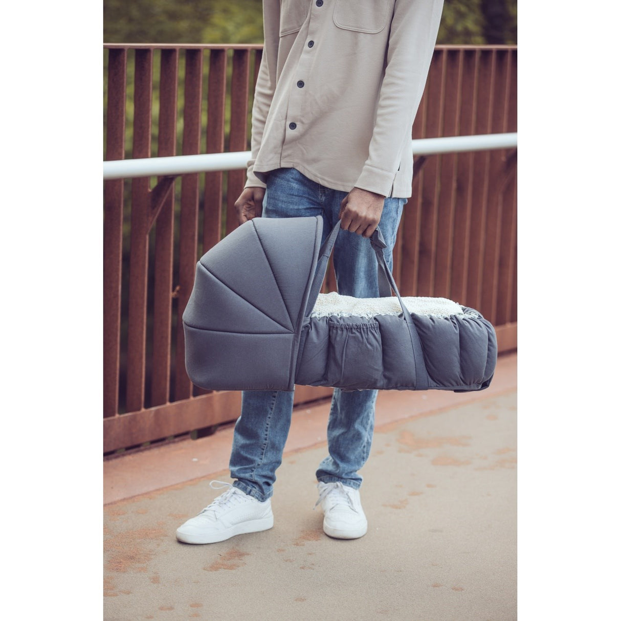 Sebra Blue Olive Huva For 3-In-1 Baby Nest