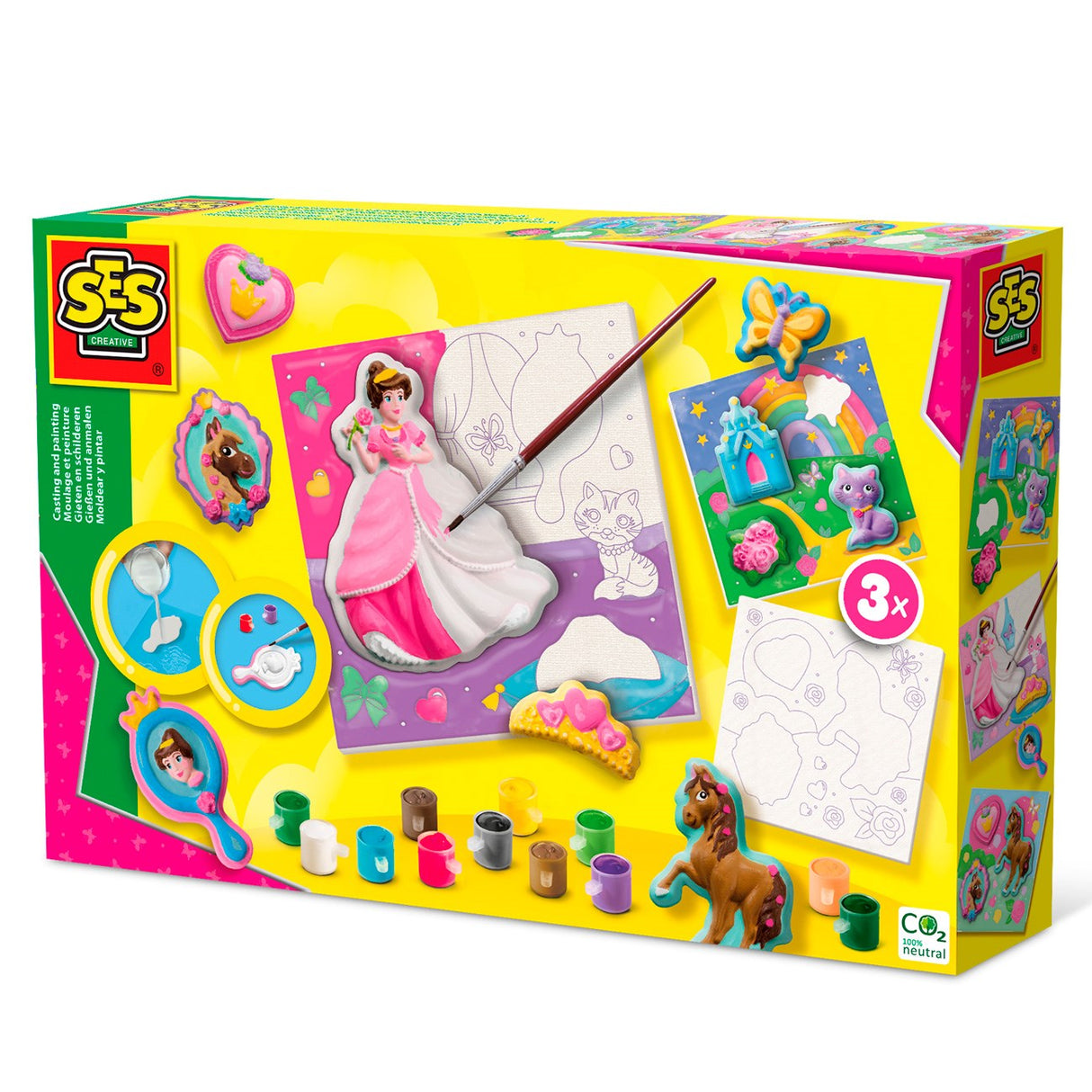 SES Creative Cast & Paint - Prinsessor med 3 dukar