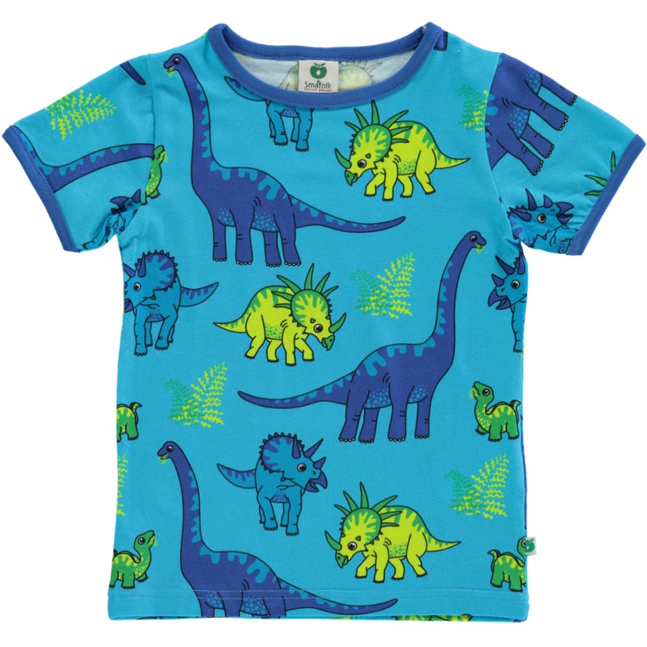 Småfolk Blue Atoll T-shirt Med Dinosaurie