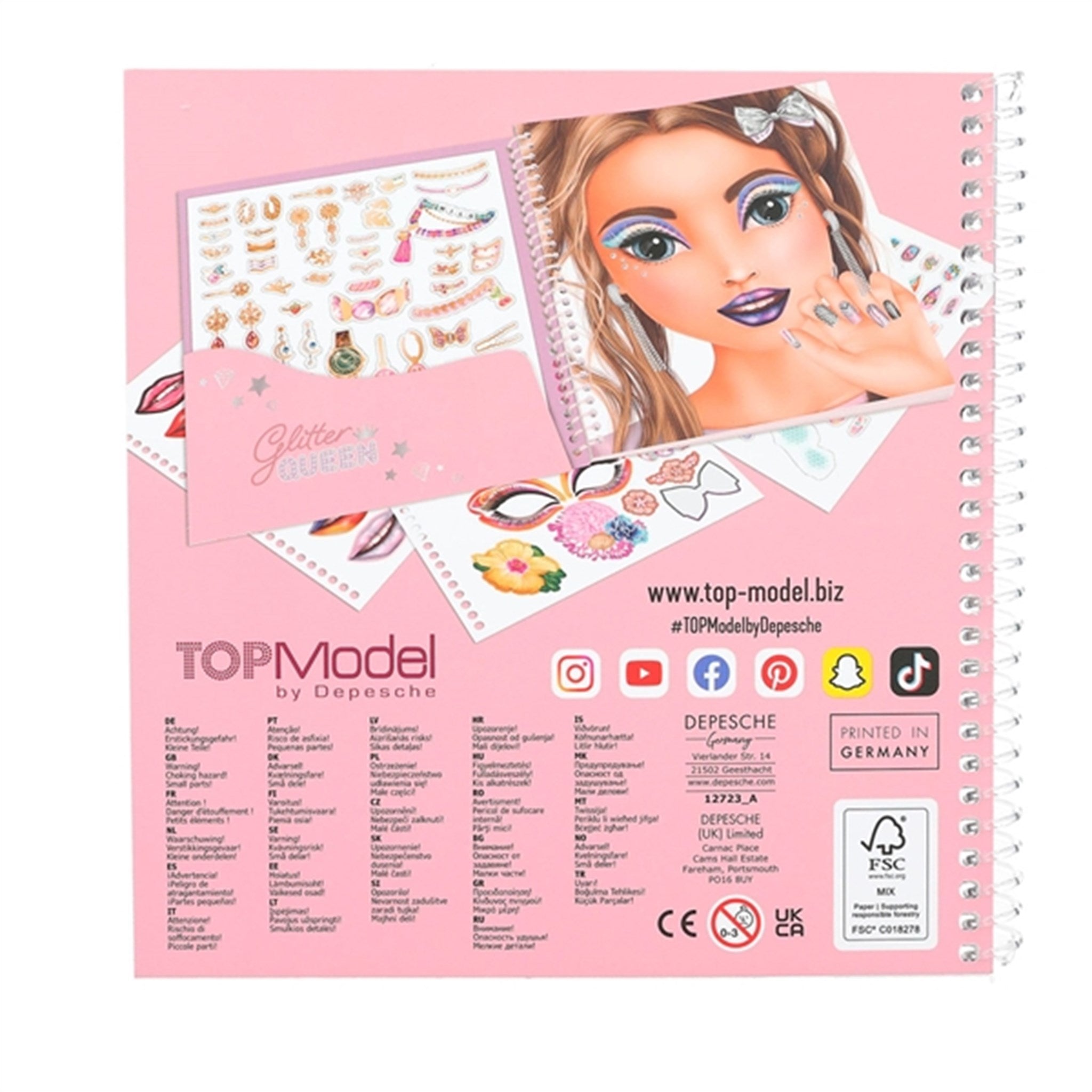 TOPModel Dress Me Up Face Sticker Bok Glitter Queen 3