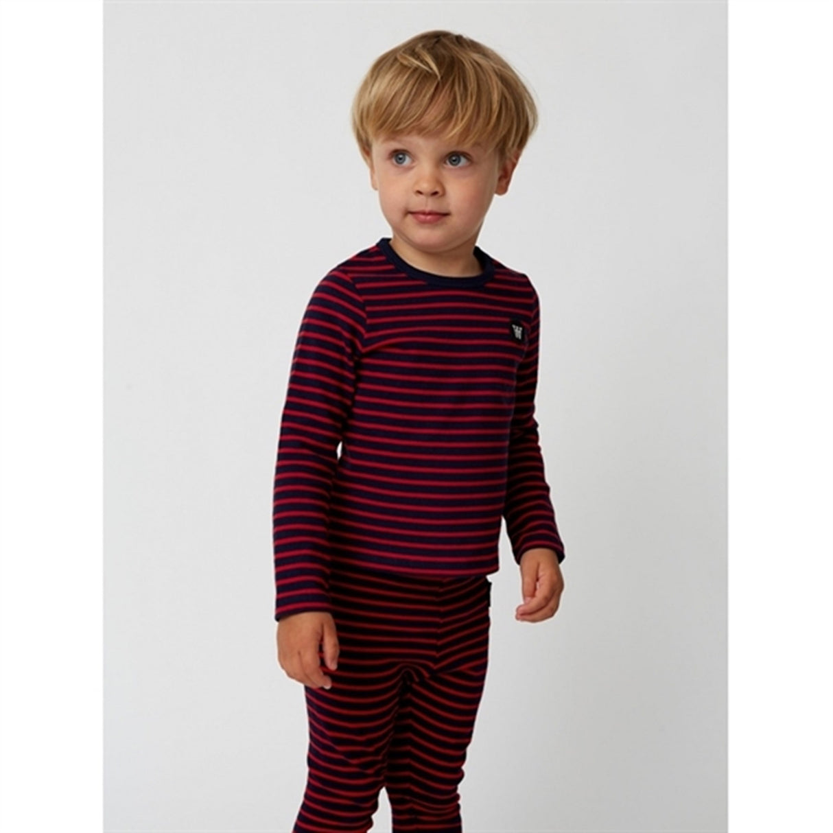 Wood Wood Navy/Red Stripes Kim Tröja