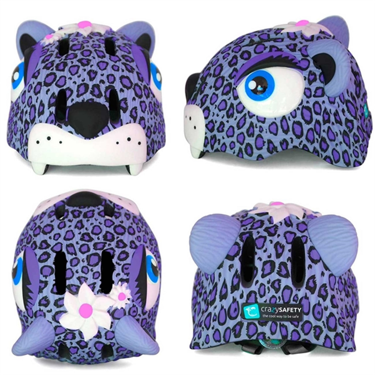 Crazy Safety Leopard Cykelhjälm Purple