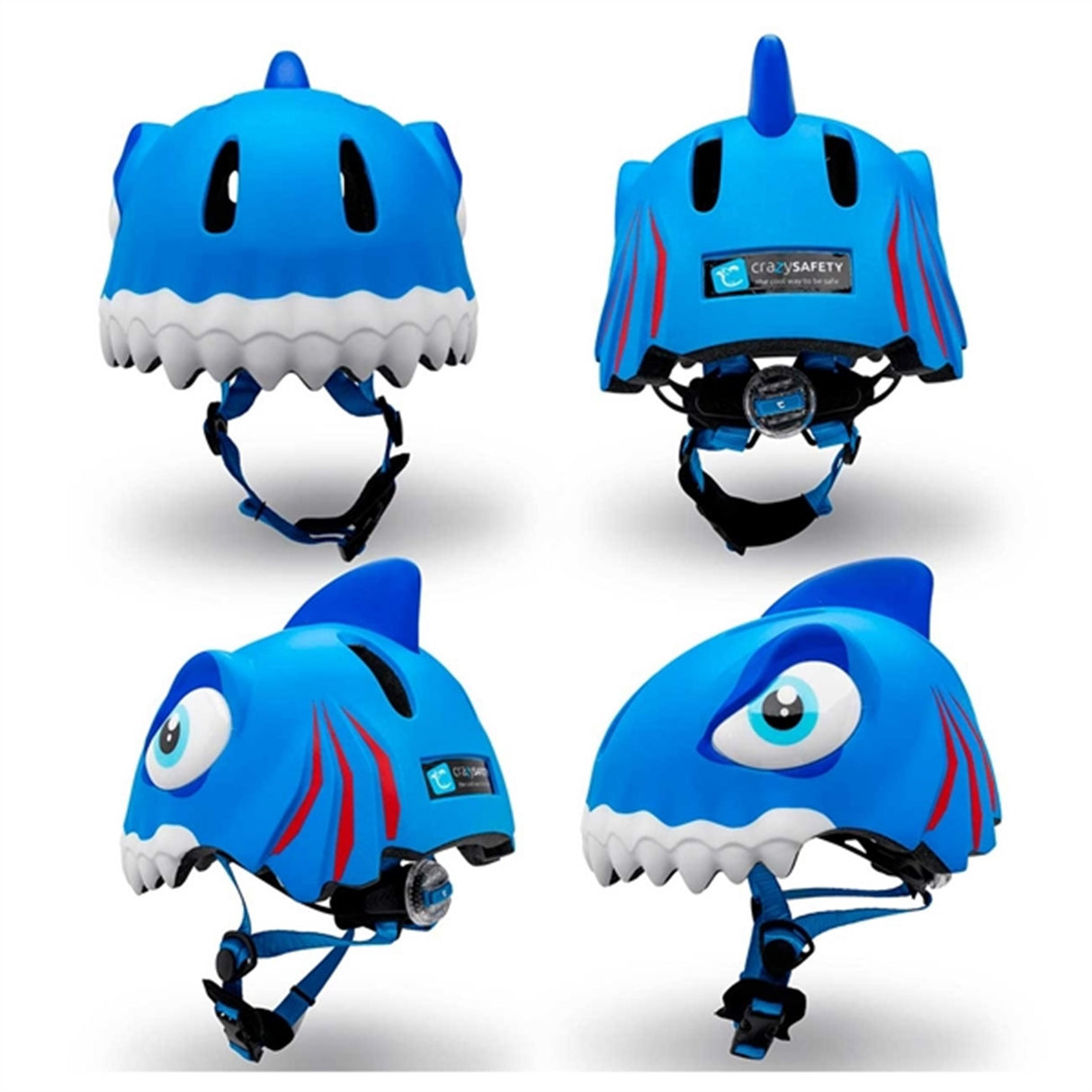 Crazy Safety Haj Cykelhjälm Blue