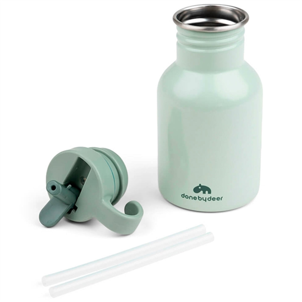 Done by Deer Metal Bottle Croco Green