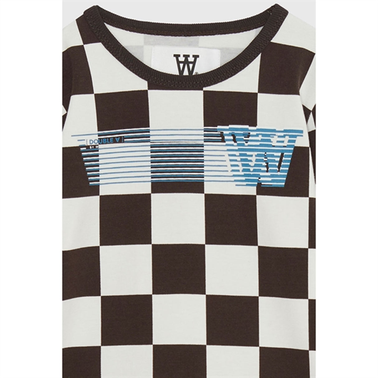 Wood Wood Off-White/Black Coffee Aop Kim Checkered Tröja