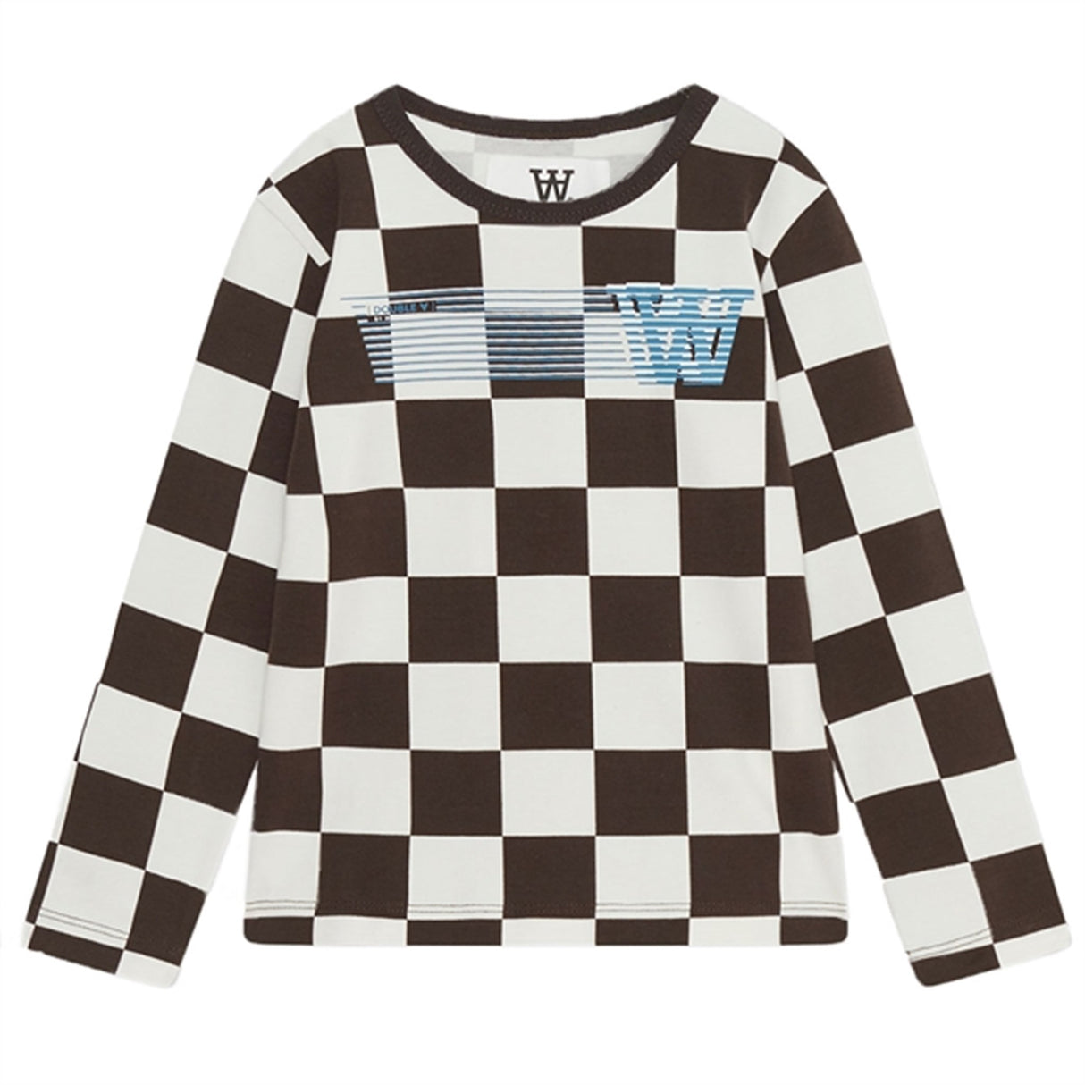 Wood Wood Off-White/Black Coffee Aop Kim Checkered Tröja
