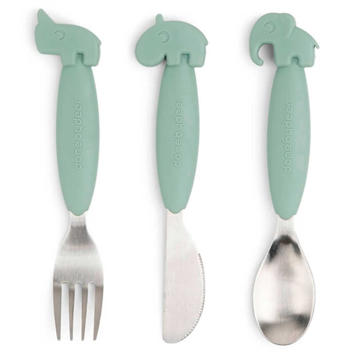 Done by Deer YummyPlus Easy Grip Cutlery set Green