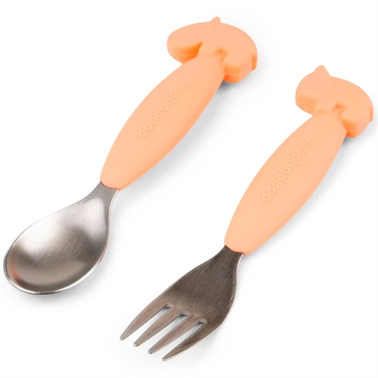 Done by Deer Easy Grip Spoon and Fork Set Coral