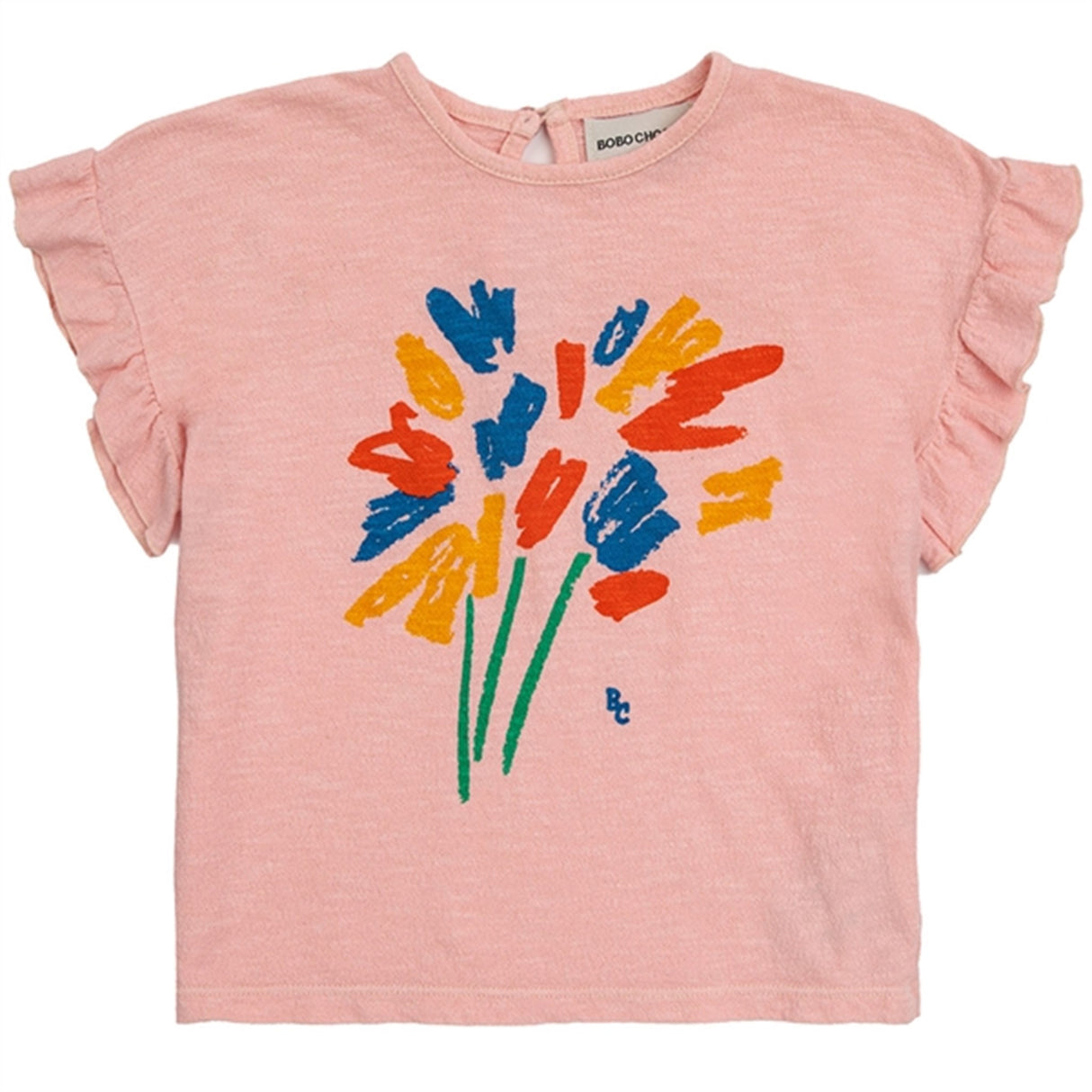 Bobo Choses Bebis Fireworks Ruffle T-Shirt Pink