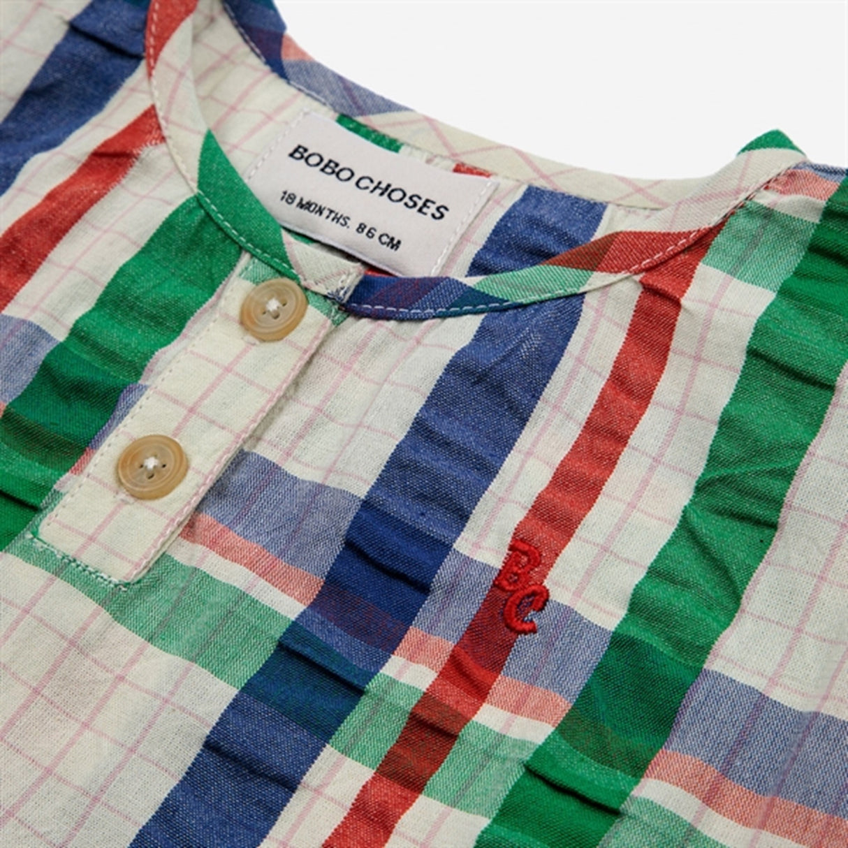 Bobo Choses Bebis Madras Checks Woven Shirt Short Sleeve Multicolor